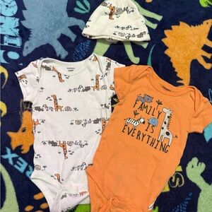 Gerber White and Orange Bodysuits One Piece Collection